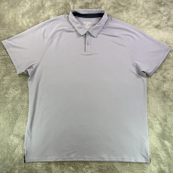 Rhone Delta Pique Polo Shirt Men’s XXL 2XL Lavender Purple Performance Stretch - Picture 1 of 8